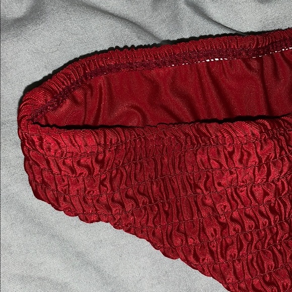 ZAFUL Dark Red Ruffled Triangle Bikini Set - Picture 3 of 4